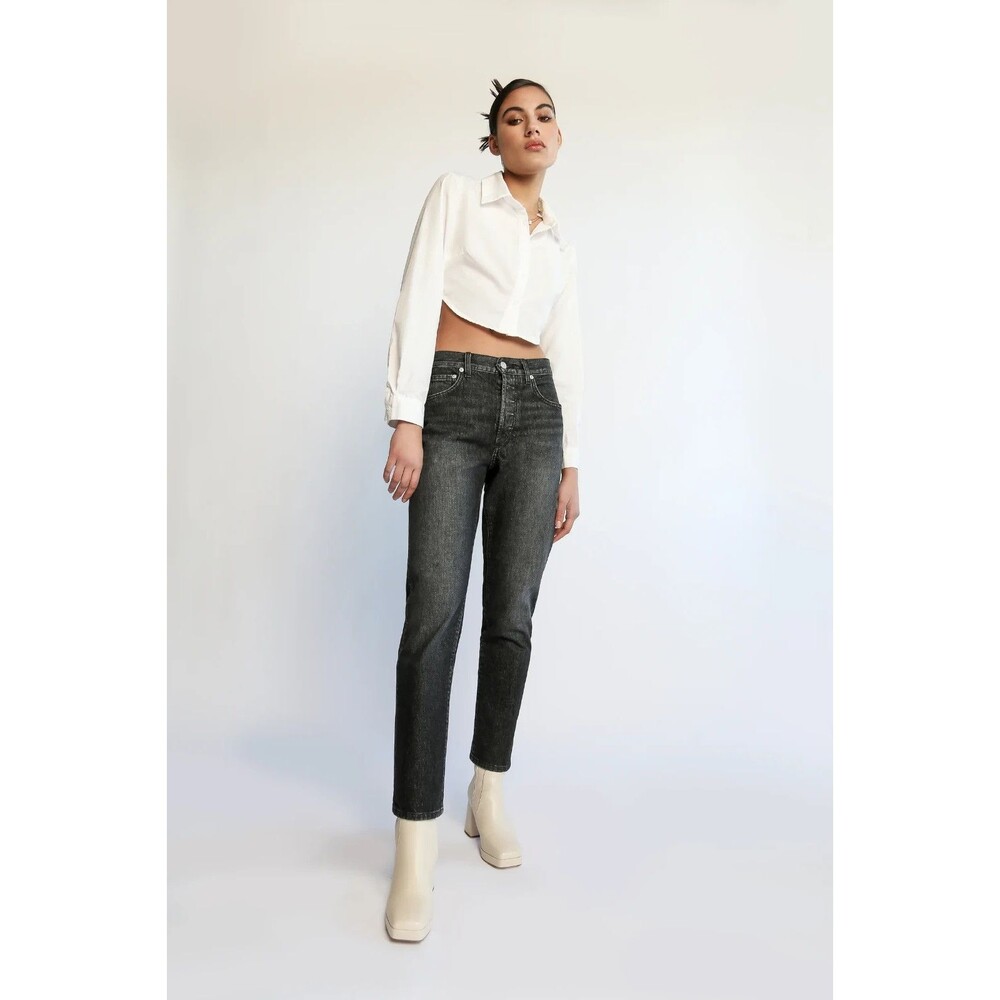 Daily Blue Jeans Size 29 Boost in Onyx Straight Leg High Rise Sustainable